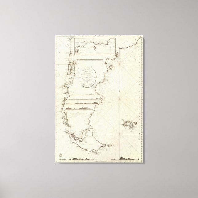 Lienzo Mapa de Chile (Anverso)