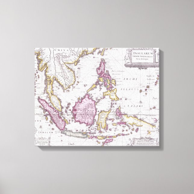 Lienzo Mapa de China e Indonesia | 1710 (Anverso)