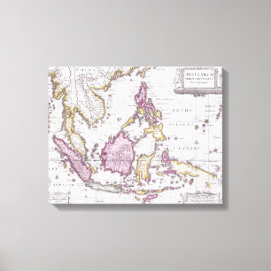 Lienzo Mapa de China y de Indonesia el   1710