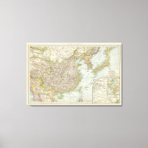Lienzo Mapa de China y de Japón