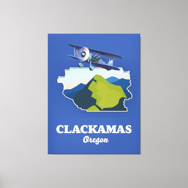 Lienzo Mapa de Clackamas Oregon EE. UU. (Anverso)