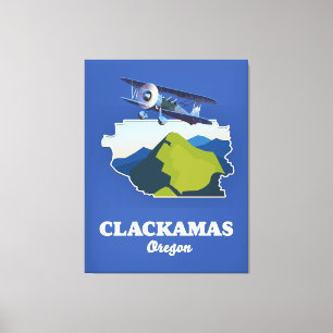 Lienzo Mapa de Clackamas Oregon USA