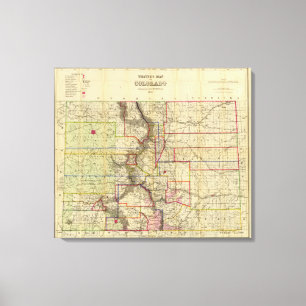 Lienzo Mapa de Colorado en Thayer