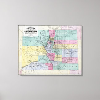 Lienzo Mapa de Colorado en Thayer