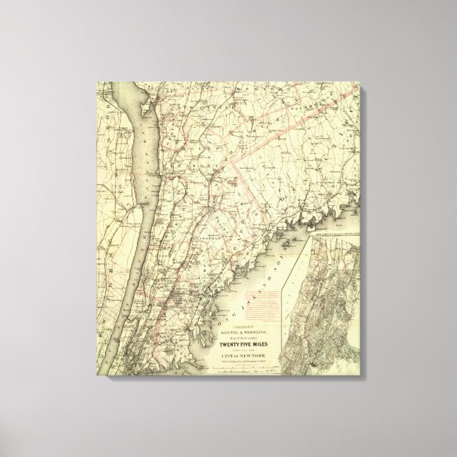 Lienzo Mapa de conducción y rueda de colton de EE.UU. (Anverso)