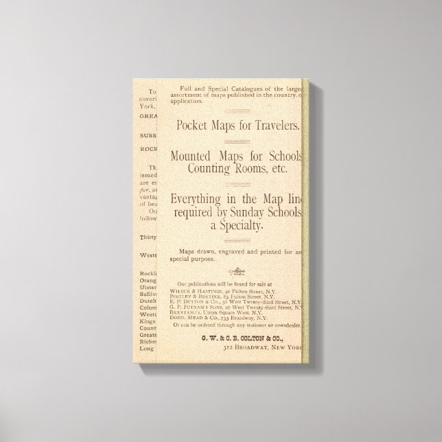 Lienzo Mapa de Conducción y Ruedas de Colton de Estados U (Anverso)