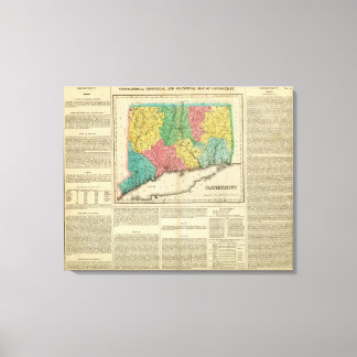 Lienzo Mapa De Connecticut