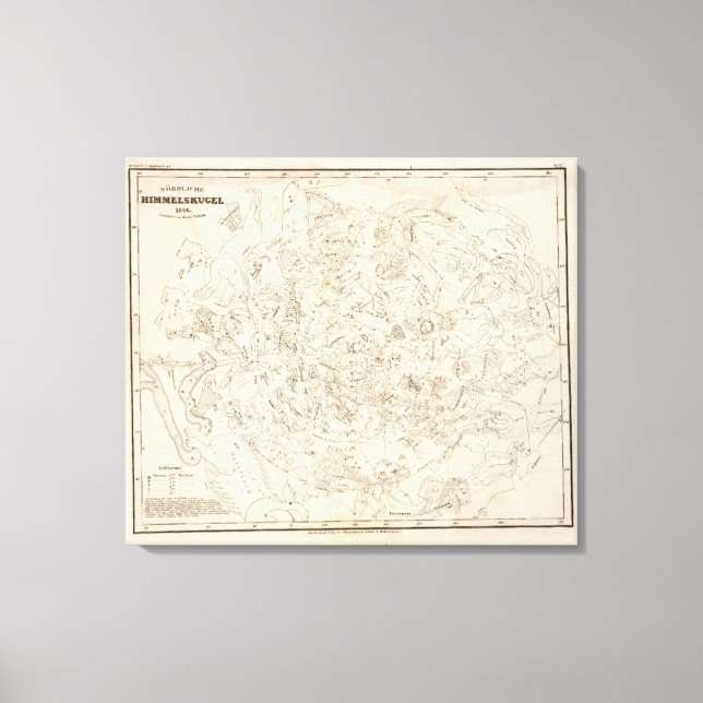 Lienzo Mapa de constelaciones (Anverso)