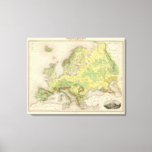 Lienzo Mapa de contorno de Europa