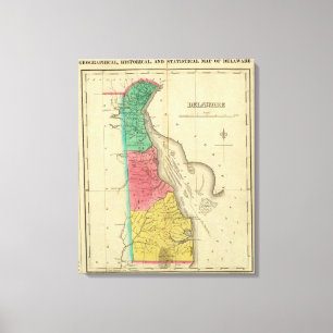 Lienzo Mapa De Delaware