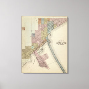 Lienzo Mapa de Duluth, Condado de St. Louis, Minnesota
