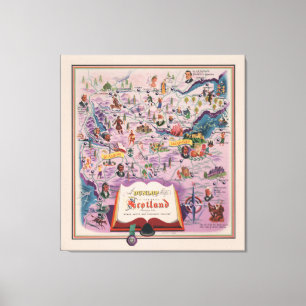 Lienzo Mapa de Dunlop de Escocia central