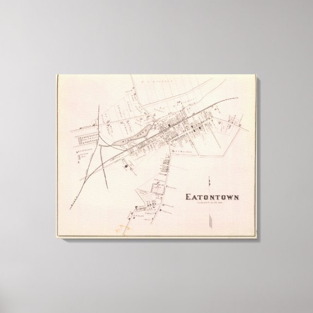 Lienzo Mapa de Eatontown, Nueva Jersey (Anverso)