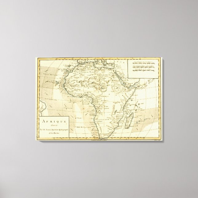 Lienzo Mapa de época de África 2 (Anverso)