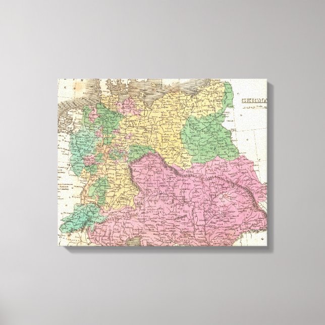Lienzo Mapa de época de Alemania (1827) (Anverso)