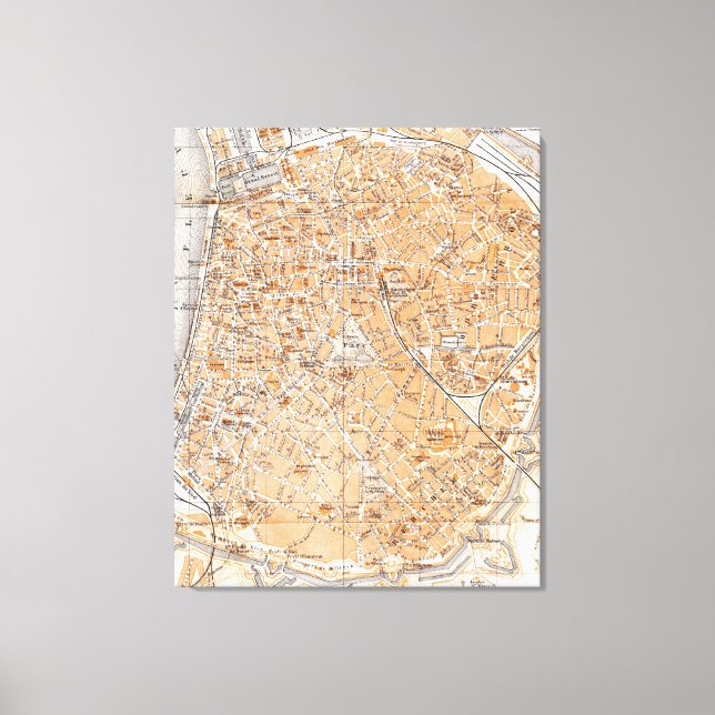 Lienzo Mapa de época de Amberes Bélgica (1905) (Anverso)