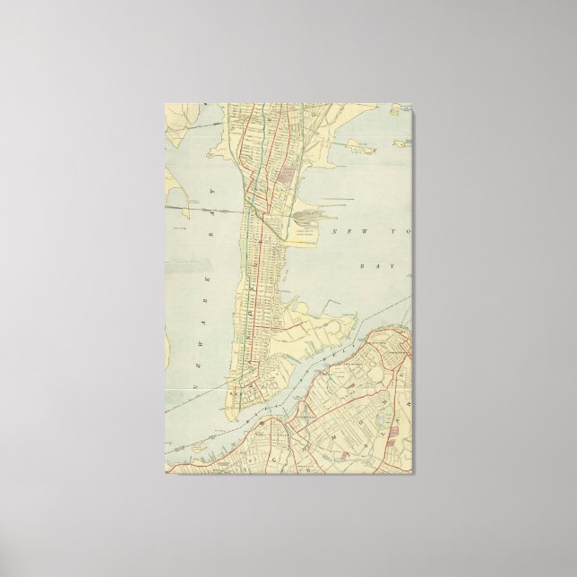 Lienzo Mapa de época de Bayonne NJ (1912) (Anverso)