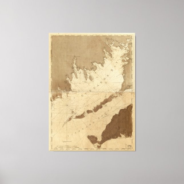 Lienzo Mapa de época de Buzzards Bay (1776) (Anverso)