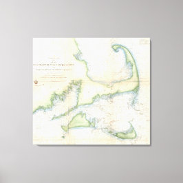 Lienzo Mapa de época de Cape Cod (1857)