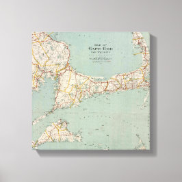 Lienzo Mapa de época de Cape Cod, Massachusetts