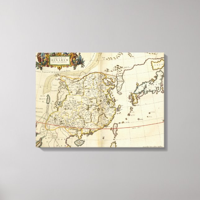 Lienzo Mapa de época de China | 1662 (Anverso)