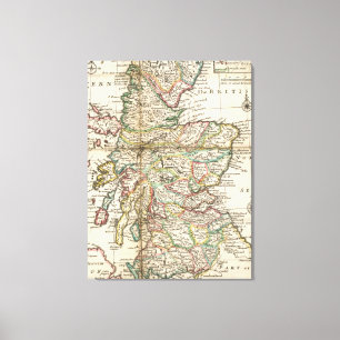 Lienzo Mapa de época de Escocia (1718)