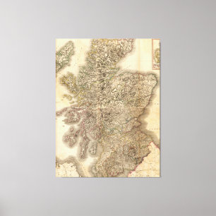 Lienzo Mapa de época de Escocia (1801)
