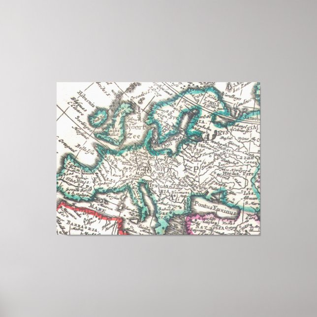 Lienzo Mapa de época de Europa (1685) (Anverso)