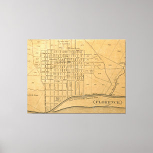 Lienzo Mapa de época de Florencia Alabama (1840)