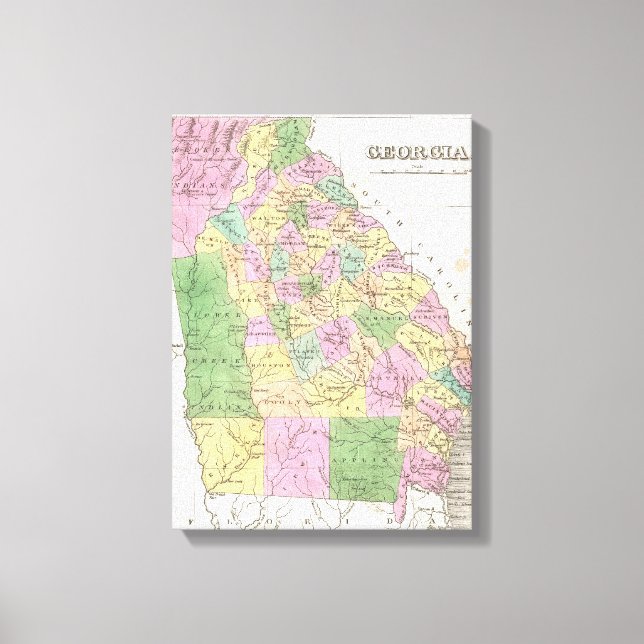 Lienzo Mapa de época de Georgia (1827) (Anverso)