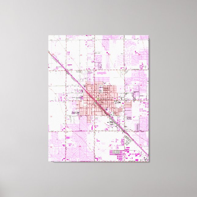 Lienzo Mapa de época de Glendale Arizona (1957) (Anverso)