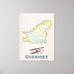 Lienzo Mapa de época de Guernsey