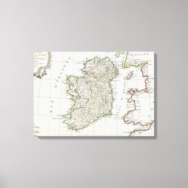 Lienzo Mapa de época de Irlanda (1771) (Anverso)