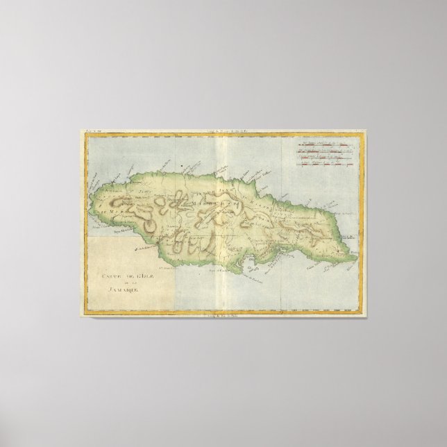 Lienzo Mapa de época de Jamaica (1780) (Anverso)