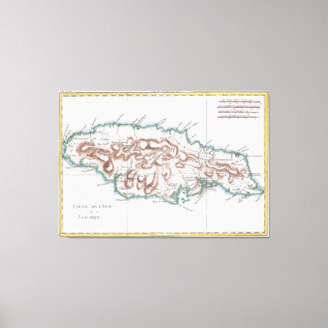 Lienzo Mapa de época de Jamaica (1780) 2 (Anverso)