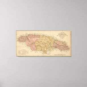 Lienzo Mapa de época de Jamaica (1893)