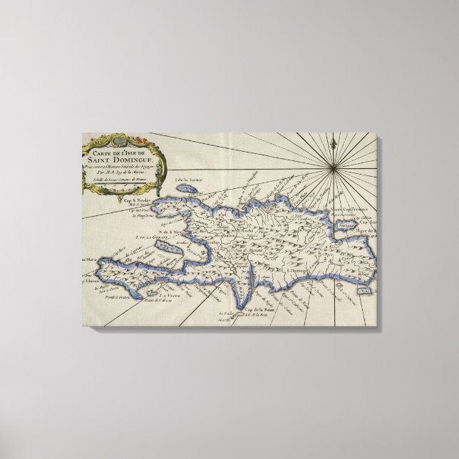 Lienzo Mapa de época de la República Dominicana (1750) (Anverso)