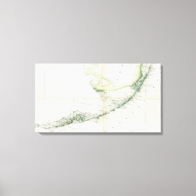 Lienzo Mapa de época de las llaves de Florida (1859) (Anverso)