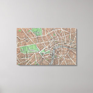 Lienzo Mapa de época de Londres (1923)