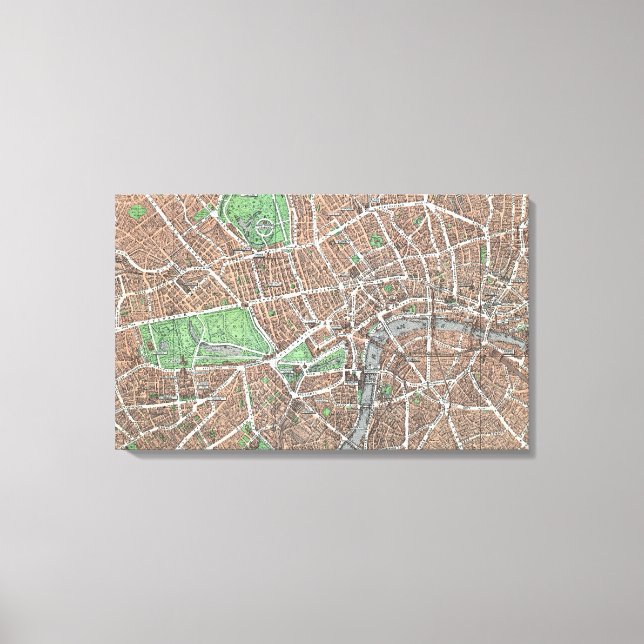 Lienzo Mapa de época de Londres (1923) (Anverso)