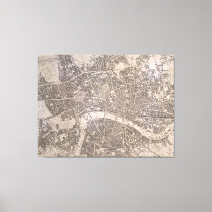 Lienzo Mapa de época de Londres Inglaterra (1845)