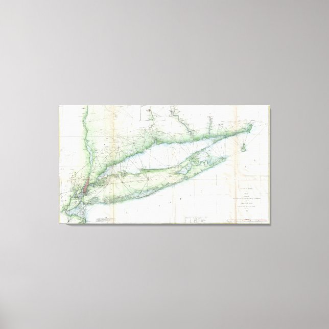 Lienzo Mapa de época de Long Island NY (1877) (Anverso)