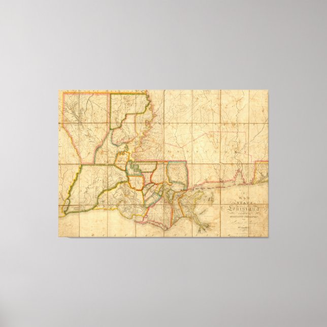 Lienzo Mapa de época de Luisiana (1816) (Anverso)