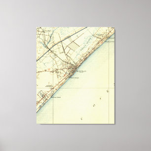 Lienzo Mapa de época de Myrtle Beach South Carolina (1940