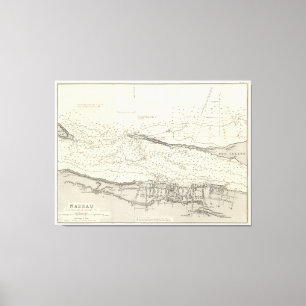 Lienzo Mapa de época de Nassau Bahamas (1884)