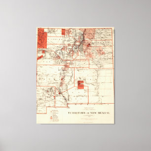 Lienzo Mapa de época de Nuevo México (1882)