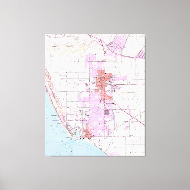 Lienzo Mapa de época de Oxnard California (1949) (Anverso)