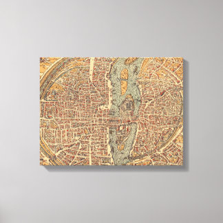 Lienzo Mapa de época de París (1575)