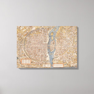 Lienzo Mapa de época de París Francia