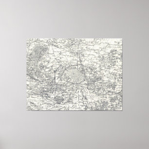 Lienzo Mapa de época de París, Francia y sus cercanías (1